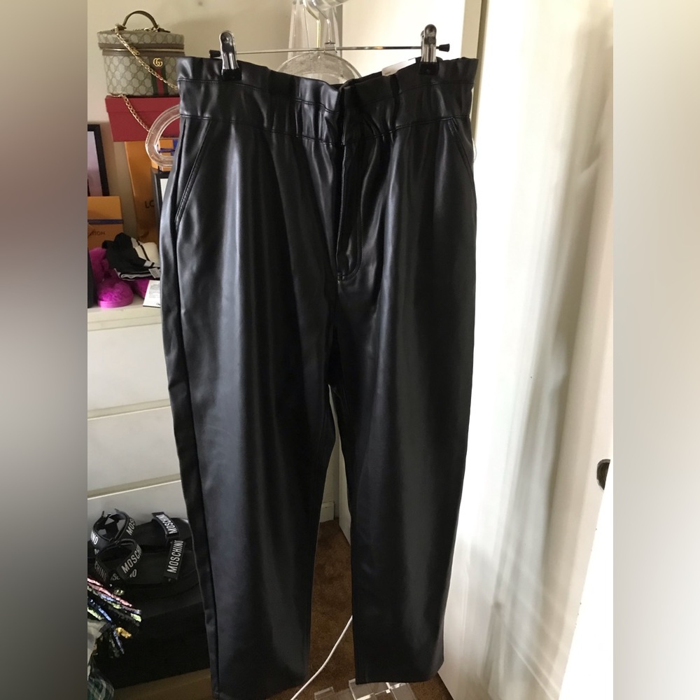 Zara Faux Leather Baggy Pants